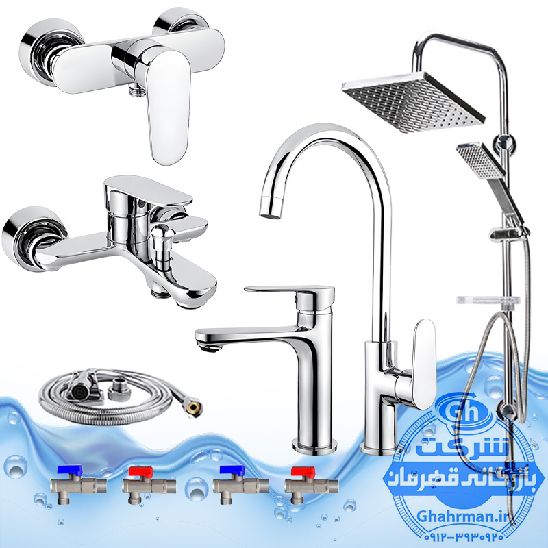 ست ۱۰ عددی شیرآلات برند آیدا صنعت مدل ونتو | شیر ظرفشویی + شیر روشویی + شیر حمام + شیر توالت + علم دوش یونیورست رسوب‌گیر + شلنگ توالت + چهار عدد شیر پیسوار | کروم براق ( استیل براق )