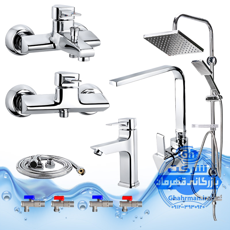 ست ۱۰ عددی شیرآلات برند آیدا صنعت مدل برمودا | شیر ظرفشویی + شیر روشویی + شیر حمام + شیر توالت + علم دوش یونیورست رسوب‌گیر + شلنگ توالت + چهار عدد شیر پیسوار | کروم براق ( استیل براق )